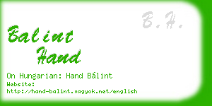 balint hand business card